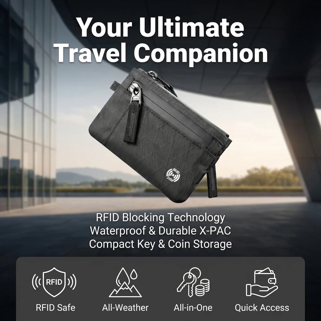 RFID Blocking X-PAC Mini Key Wallet & Coin Pouch | Travel