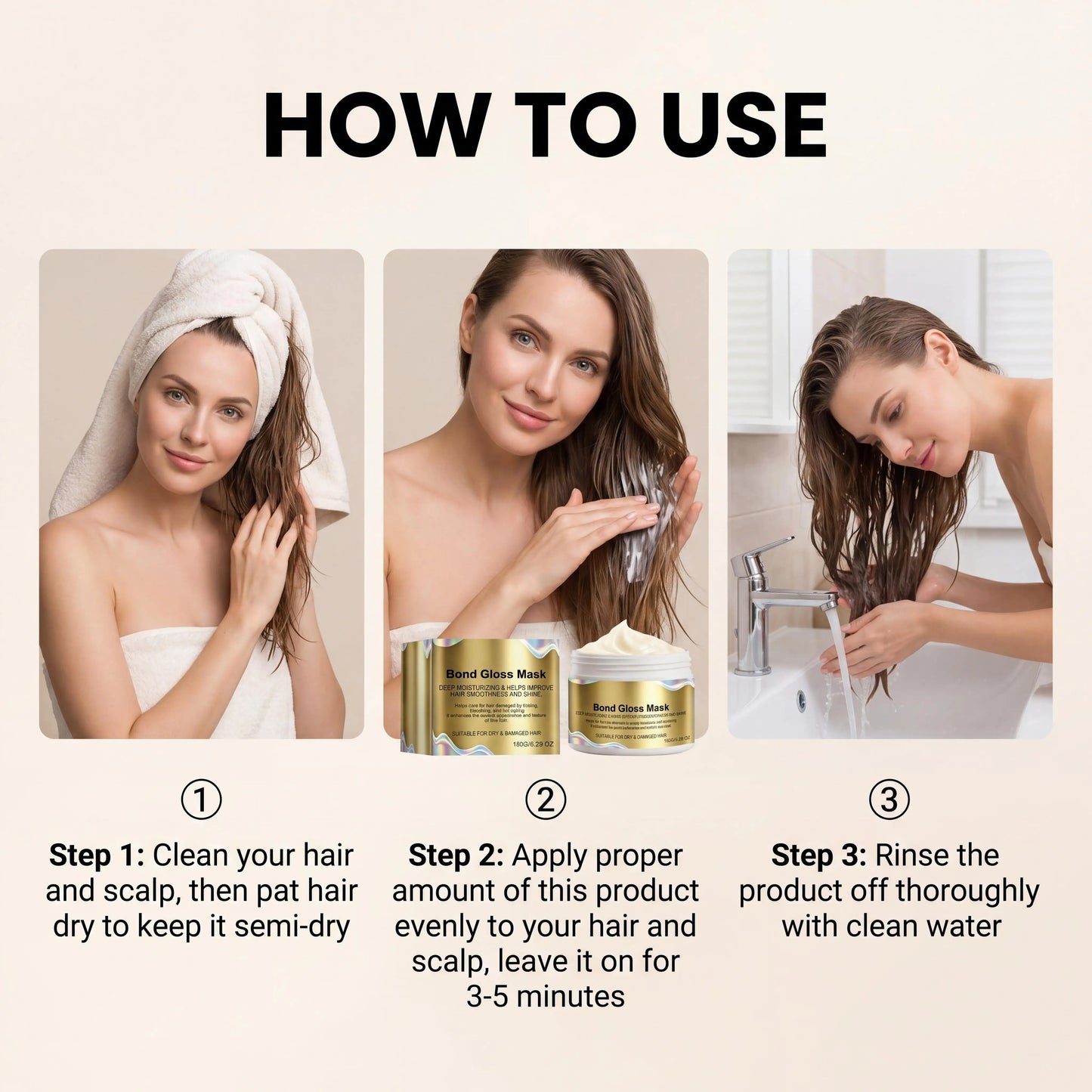 Bond Gloss Deep Conditioning Hair Mask – Keratin & Vitamin E