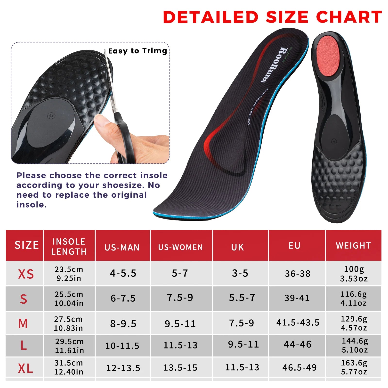 Orthotic Arch Support Insoles for Reducing Fatigue, Cushion, Shock Absorbing, Flat Foot, Unisex Shoe Pad Foot Care Peaceful Pleasures Health and Wellness