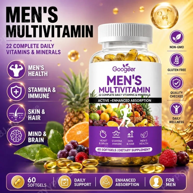 Googeer Men's Multivitamin Softgels 60 CT | Zinc, Vitamin D & C