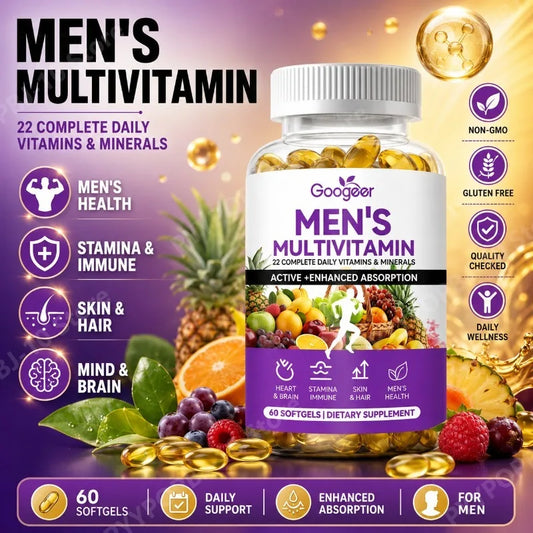Googeer Men's Multivitamin Softgels 60 CT | Zinc, Vitamin D & C Men's Multivitamin Peaceful Pleasures Health and Wellness