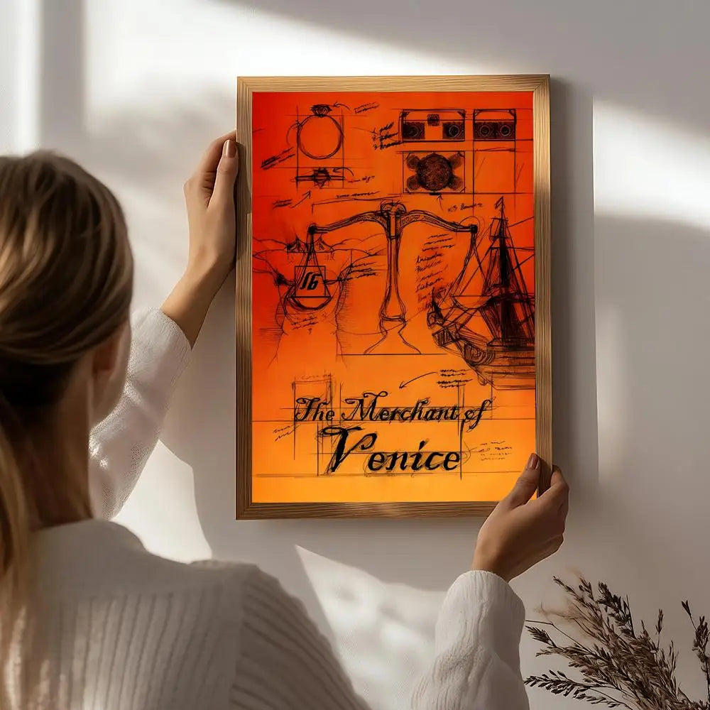 Drama T-The Merchant of Venice Poster HD Self Adhesive Waterproof Wall Art Ideal for Home Office Dorm Bedroom Great Gift Peaceful Pleasures Health and Wellness White1 15X20cmNoframe