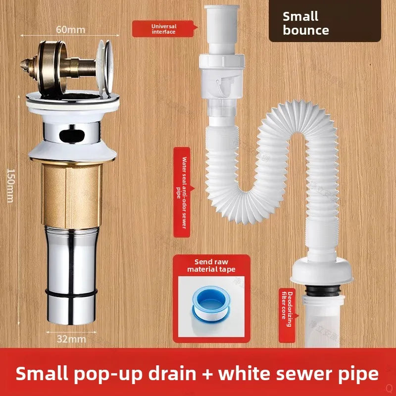 P-Trap Kitchen Sink Drain Set – Strainer, Hose & Odor Filter