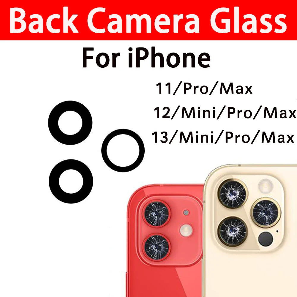 iPhone 11 12 13 Rear Camera Lens Glass Replacement + 3M Adhesive
