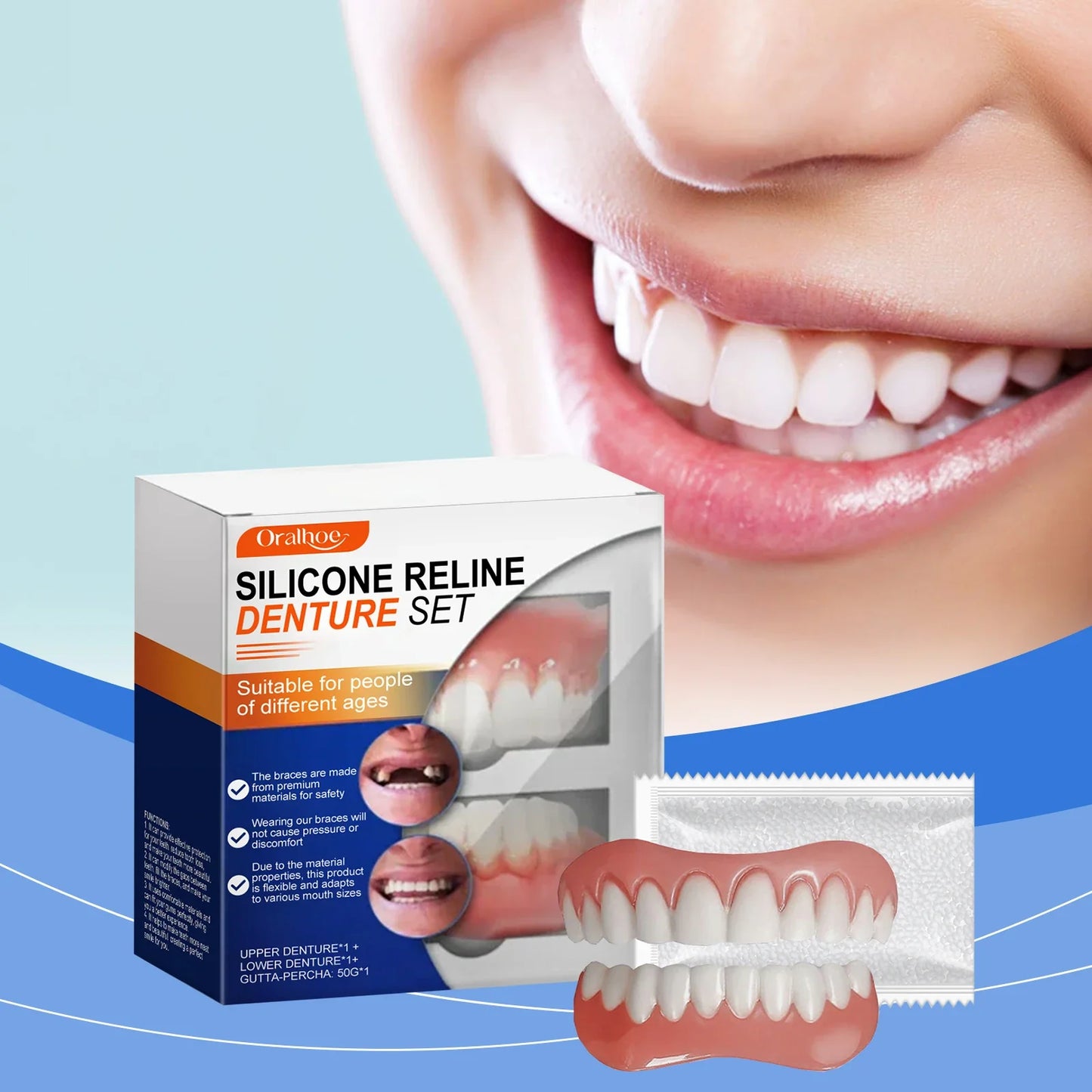 Oralhoe Silicone Denture Set – Temporary Tooth Alignment Retainer