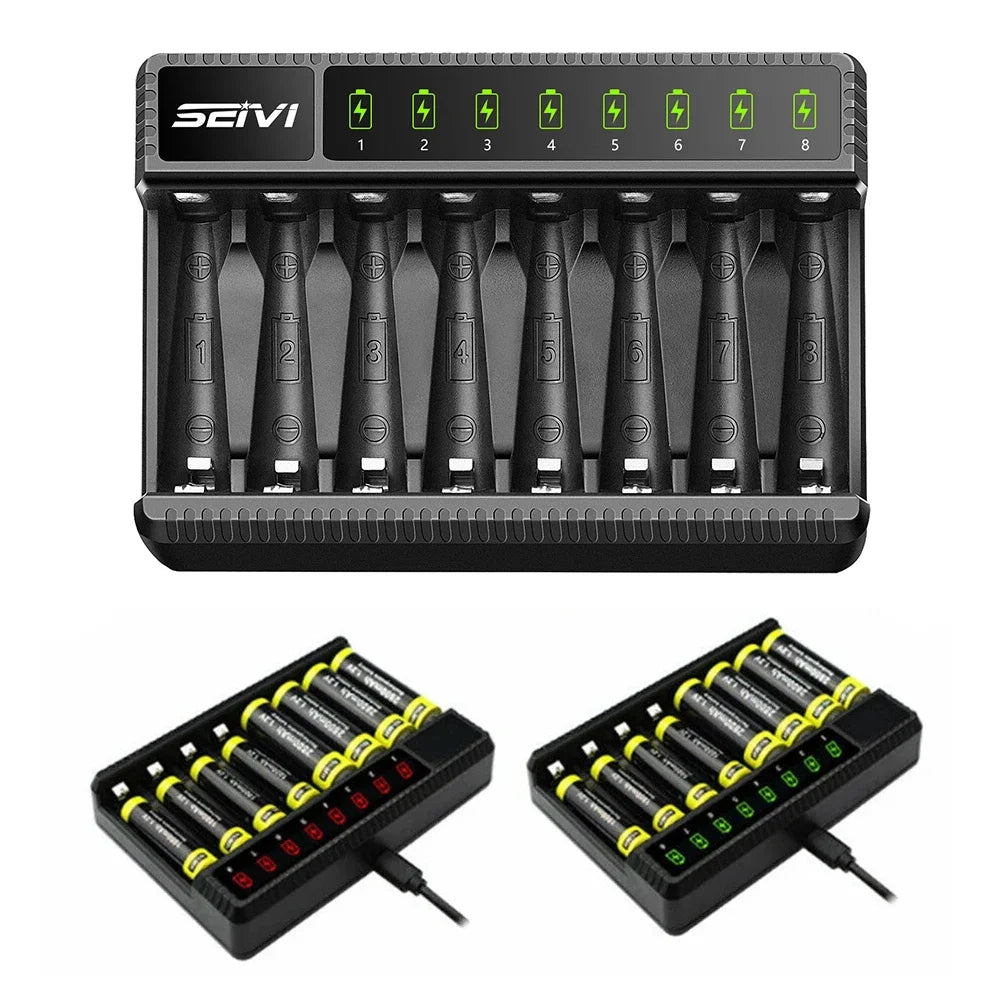 8-Slot NiMH AA AAA Battery Charger LCD Display | SW-8N