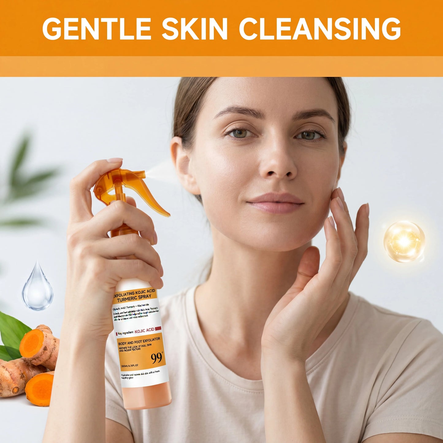 Kojic Acid Turmeric Exfoliating Brightening Spray Serum 200ml