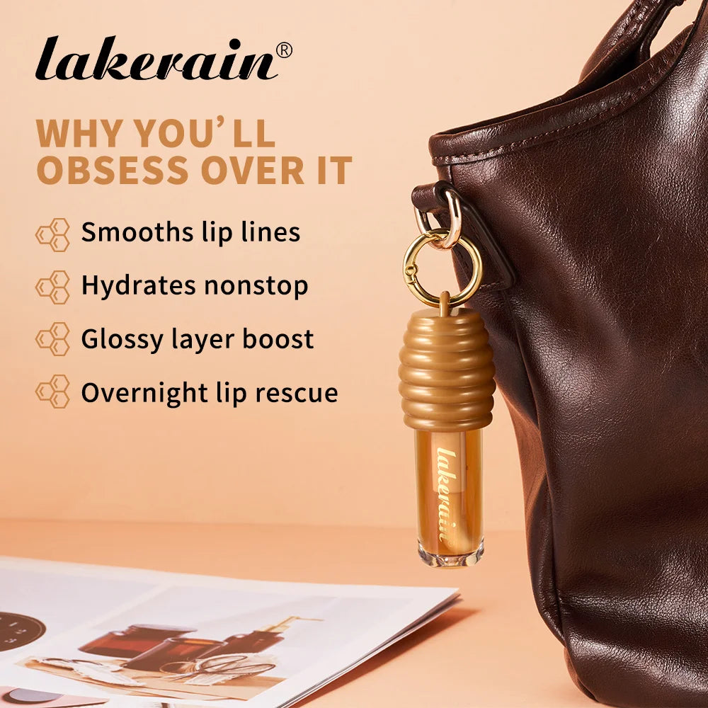 Lakerain Honey Lip Gloss Long Lasting Moisturized Glossy Texture Lightweight Non-sticky Gorgeous Glossy Finish Smooth Lip Makeup Peaceful Pleasures Health and Wellness