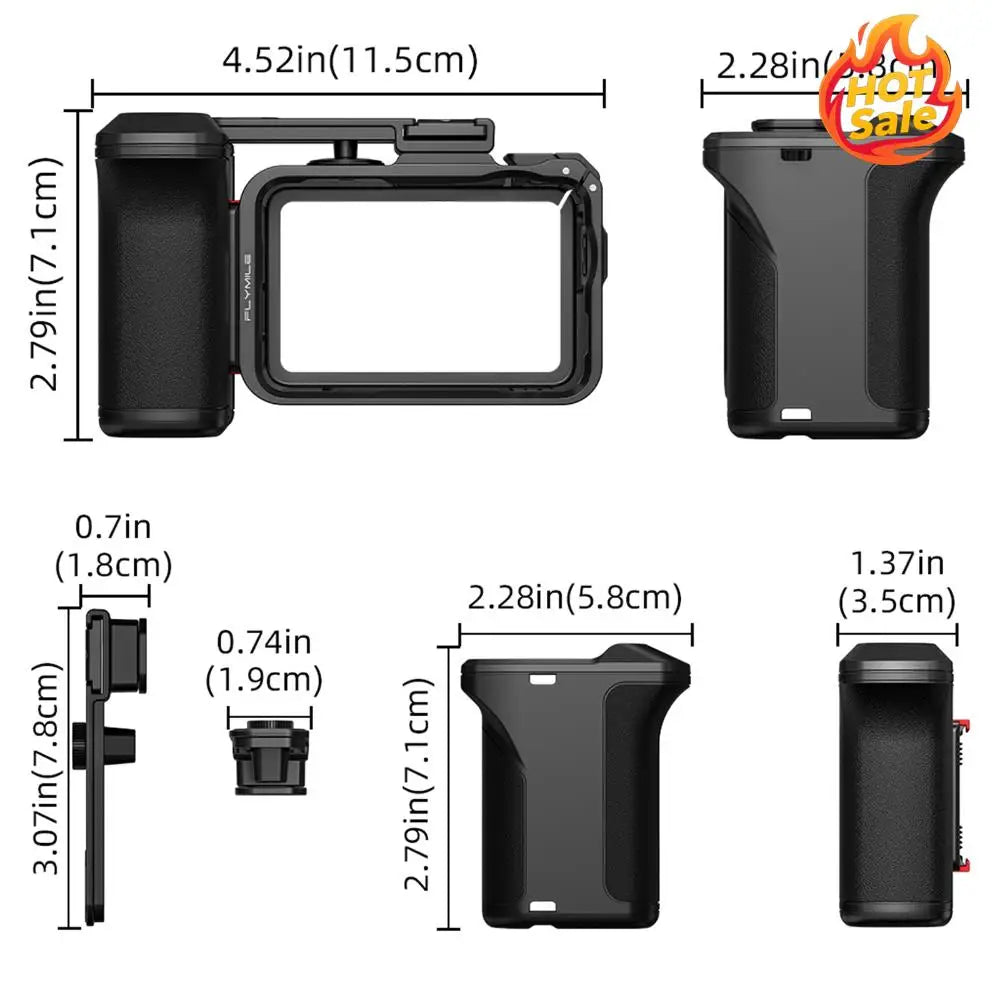 DJI OSMO Action 6 Cage Grip Handle with Shutter & Cold Shoe
