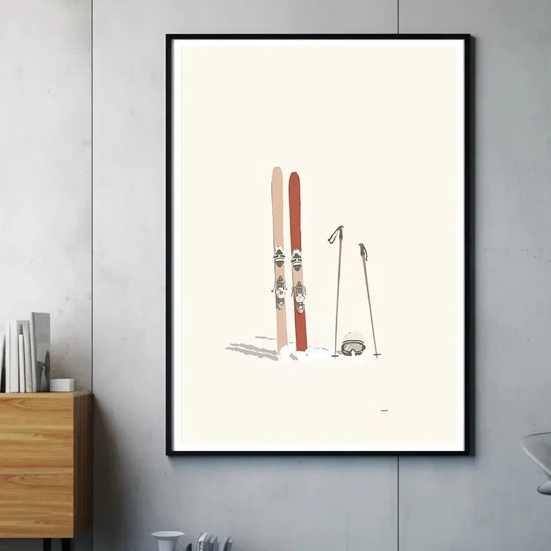 3-Piece Mountain Ski Hut Winter Canvas Wall Art Set | Home Decor