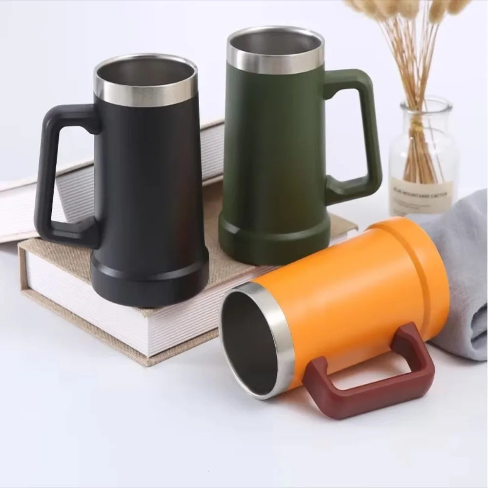 710ml Insulated Stainless Steel Thermal Mug with Handle