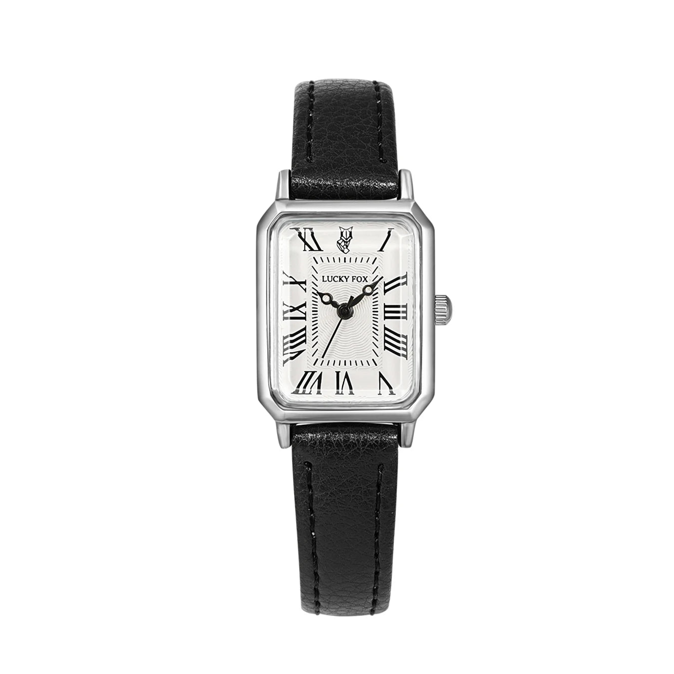 Fashion Rectangle Quartz Wrist Watch for Women Luxury Brand Roman Dial Leather Strap Ladies Watches Clock Peaceful Pleasures Health and Wellness Black