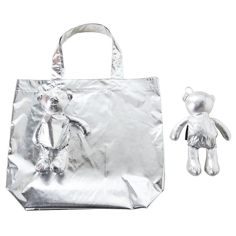 Cute Doll Foldable Tote Bag – Reusable Women's Shopping Bag