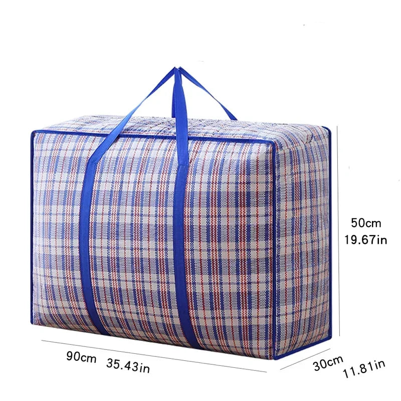 Large Foldable Woven Storage Bag – Waterproof Portable Moving Bag