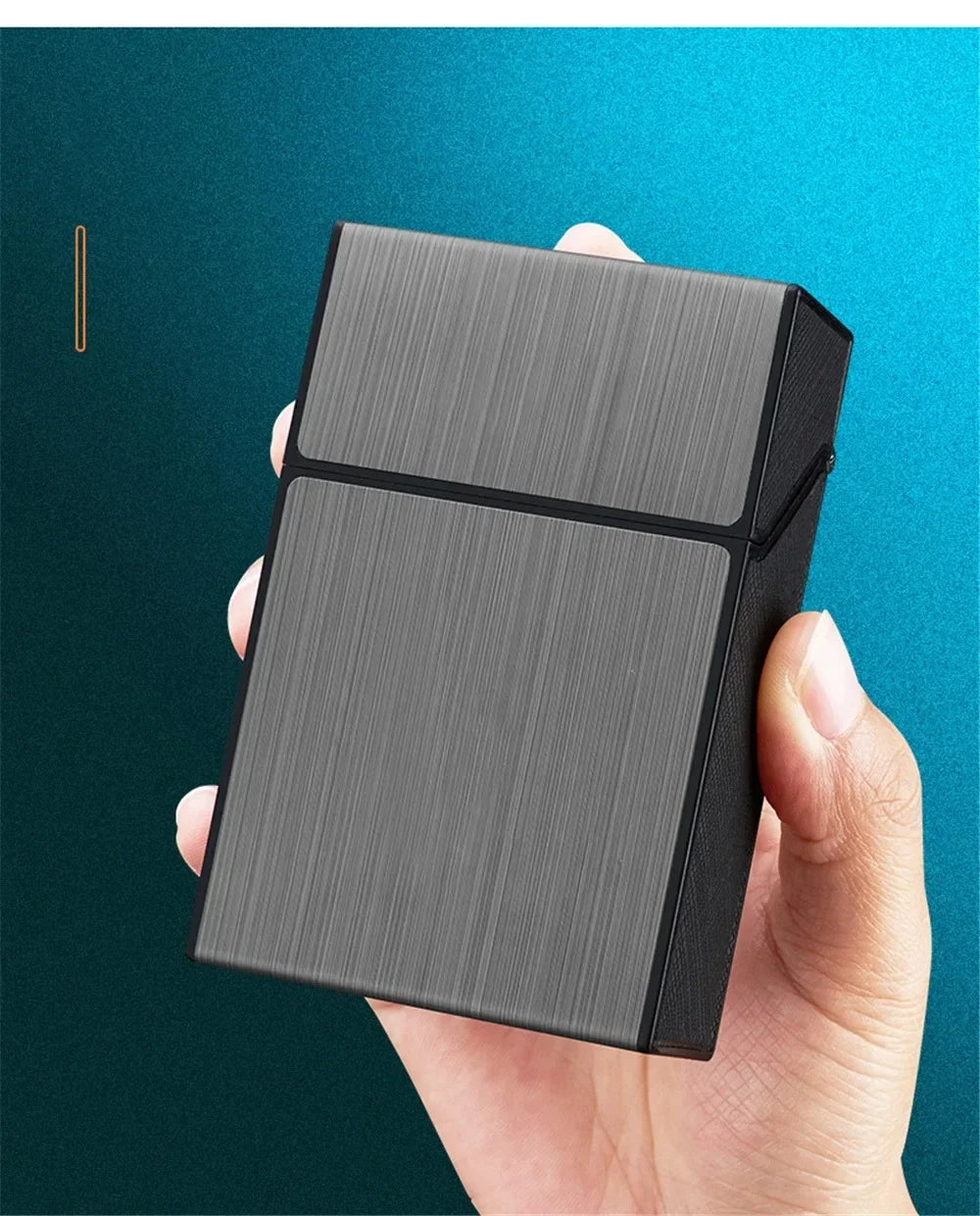 Portable Cigarette Case Metal Smoking Cigarette Box 20pcs Capacity Tobacco Holder Cigarettes Pack Cover Storage Box Men's Gadget Peaceful Pleasures Health and Wellness