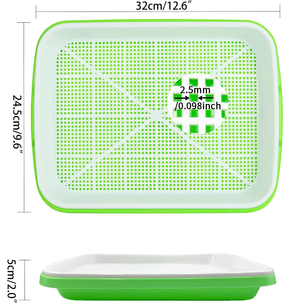 Microgreens Sprouter Tray Hydroponic/Sprouting Tray For Sprout Horticultural Hydroponic Systems Tray Garden Nursery Potted Peaceful Pleasures Health and Wellness
