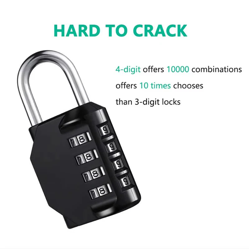 4-digit Padlock Combination Lock/Waterproof Suitcase Lock Locker Bag Bag Gym Home/zinc Alloy Weatherproof Outdoor Fence Lock Peaceful Pleasures Health and Wellness