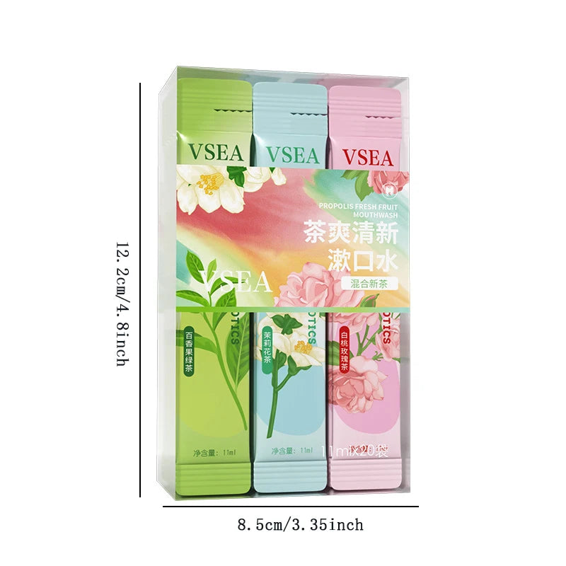 20PCS Mixed New Tea Mouthwash Fresh Breath Independent Packaging Portable Mouthwash Peaceful Pleasures Health and Wellness