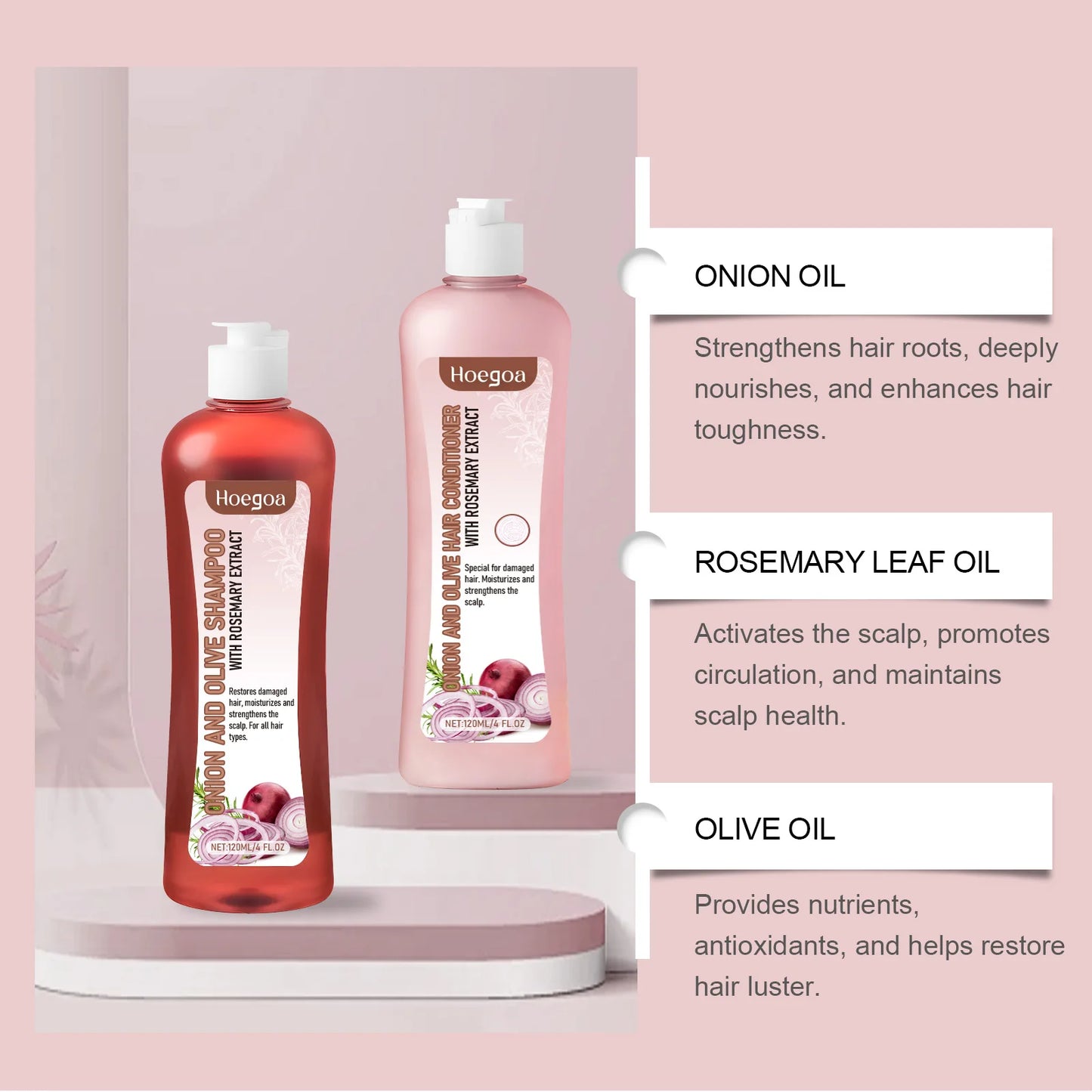 Onion & Rosemary Shampoo & Conditioner Set – Anti Hair Loss