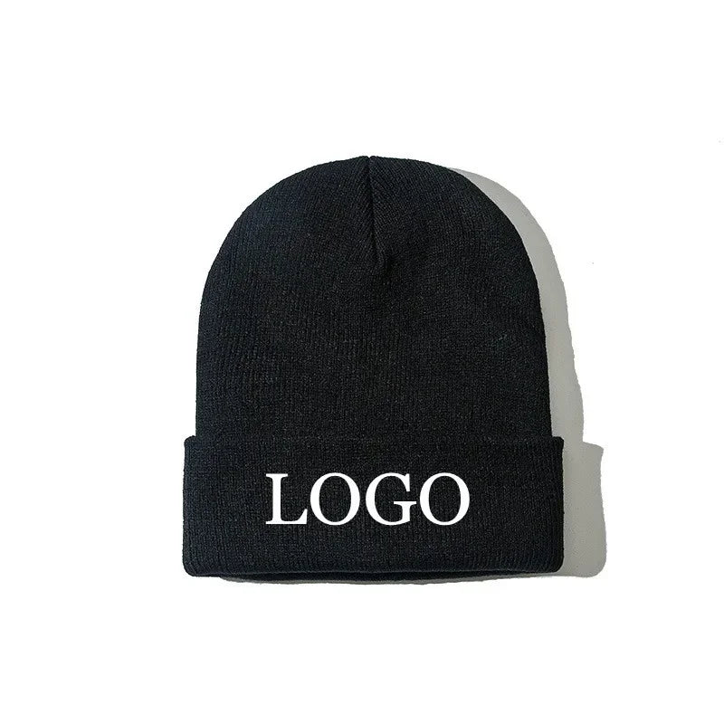 Custom Logo Ribbed Knit Beanie Hat | Unisex Winter Skullcap