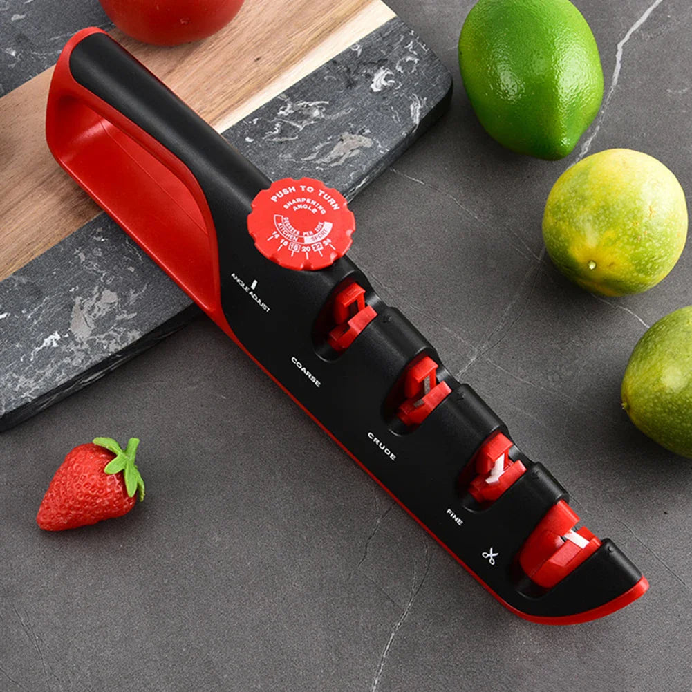 4-Stage Ceramic Knife Sharpener – Adjustable Angle, Non-Slip