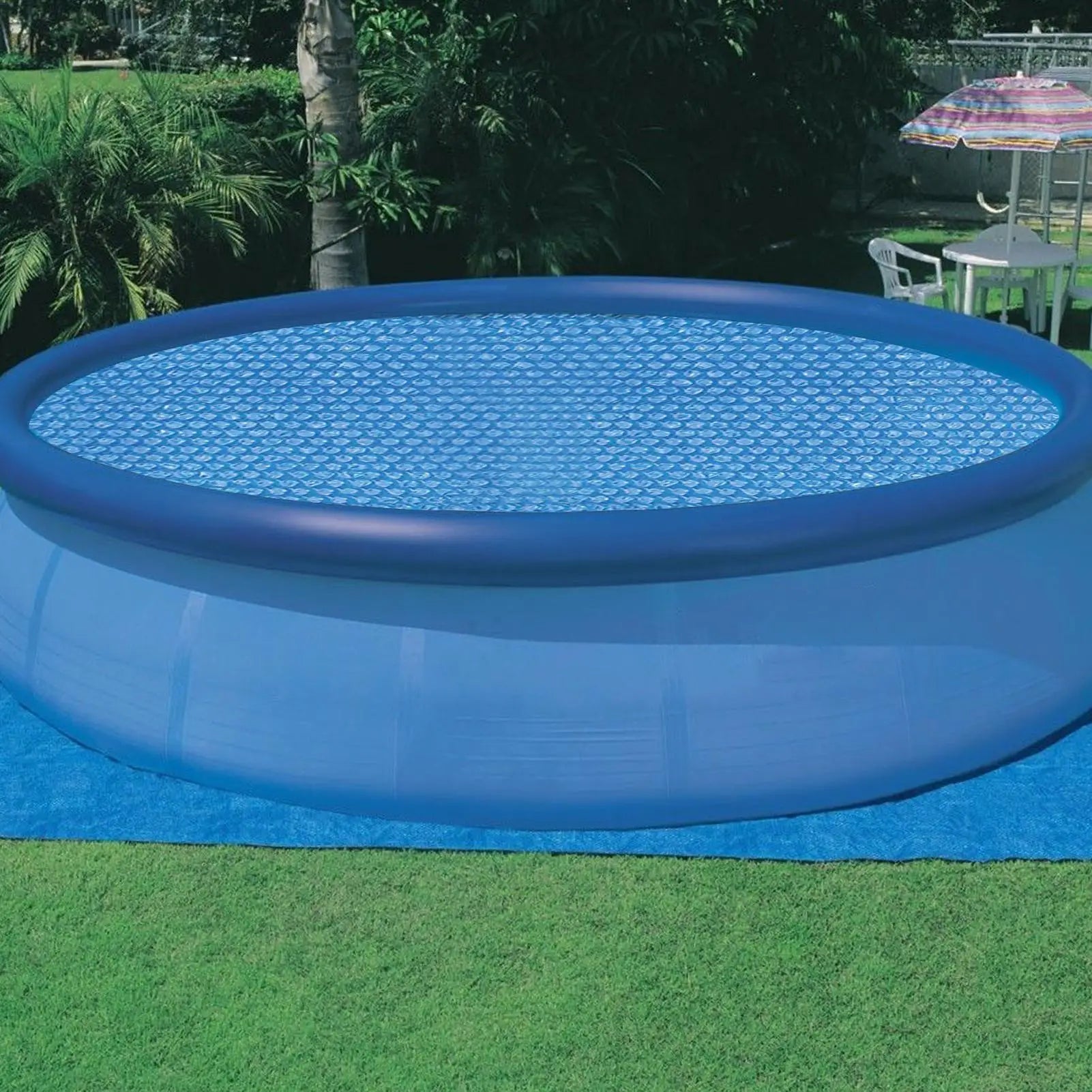 Solar Pool Cover Swimming Pool Solar Blanket Cover Open air swimming pool insulation film bubble film protective cover Peaceful Pleasures Health and Wellness