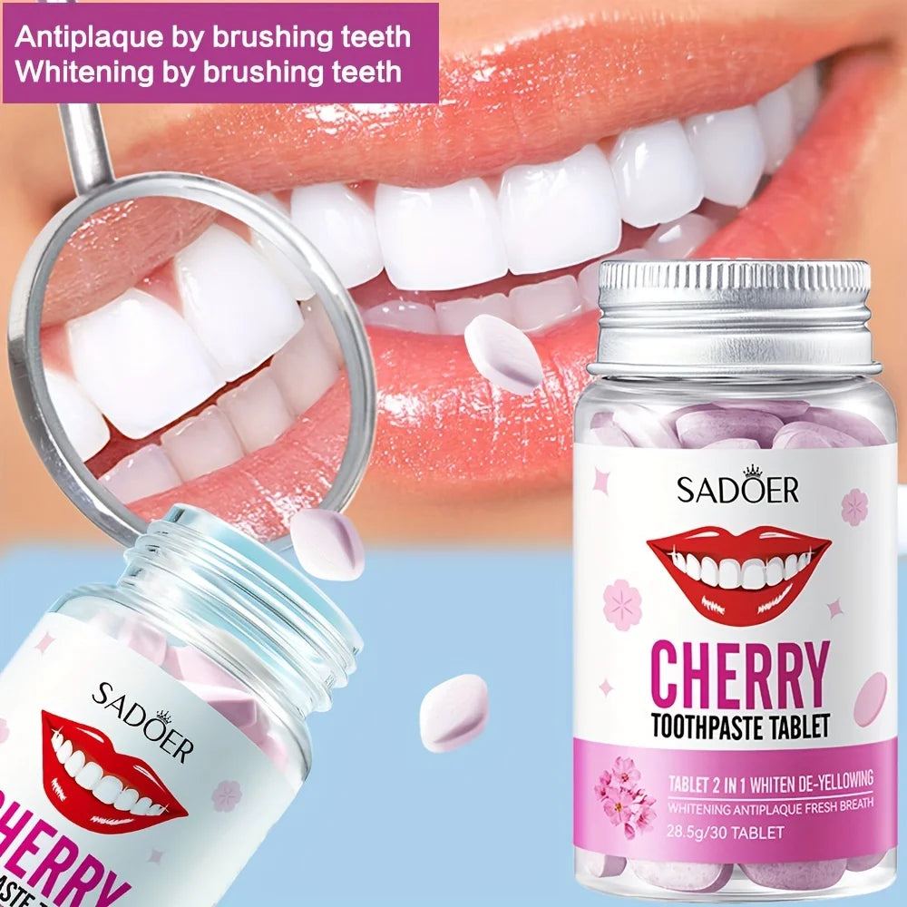 Sakura Flavored Solid Toothpaste Tablets, Deeply Cleaning Teeth, Chewable Toothpaste Tablet, Fresh Breath, Basic Oral Care 28.5g Peaceful Pleasures Health and Wellness