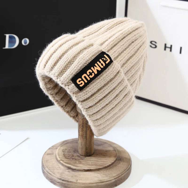 Women's Knitted Beanie for Winter - Soft & Warm, Candy-Colored Cuffed Slouchy Hat for Outdoor Sports, Skiing, Skating, Cycling Peaceful Pleasures Health and Wellness Beige