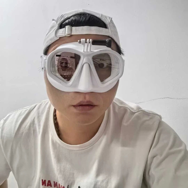 Pro Low-Volume Freediving Snorkel Mask with Camera Mount