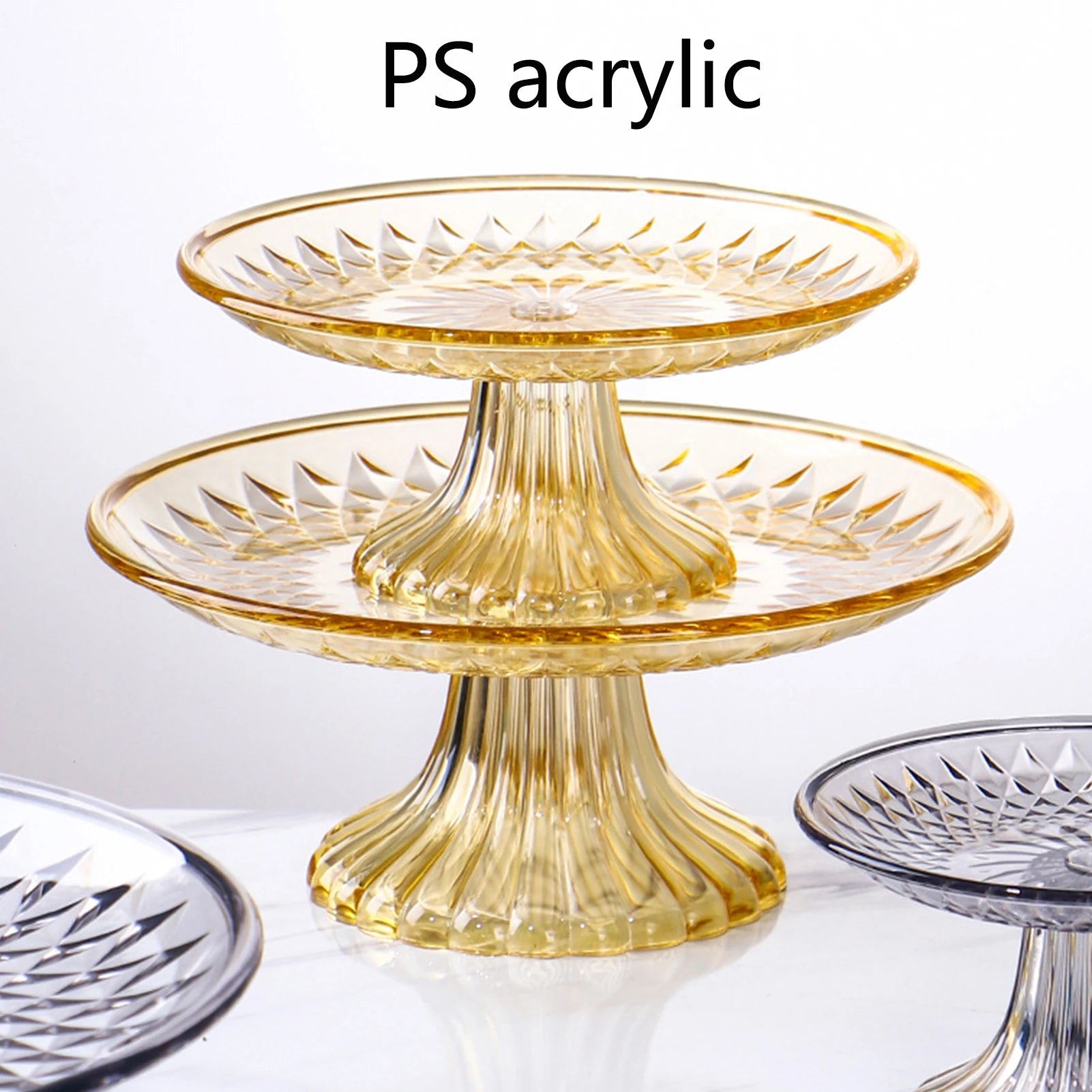 Round Cake Stand Serving Tray Shatter-proof Dessert Plate with Stand for Party Decorating Supplies Peaceful Pleasures Health and Wellness