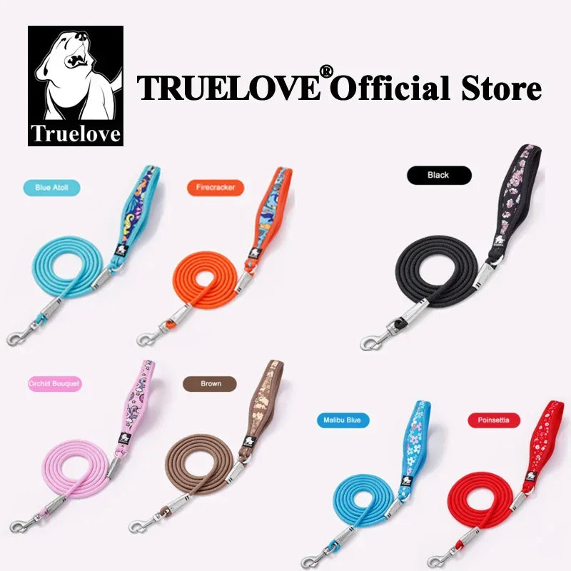 Truelove-Floral Printing Pet Leash Neoprene-Padded Handle Leash Small Medium Dog Safety Enjoyable Walking Experience TLL25761 Peaceful Pleasures Health and Wellness