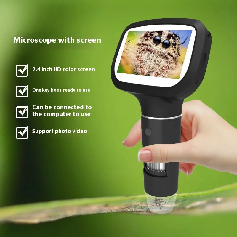 Microscope 2 Million with 2.4-Inch Screen and 1600X Magnification for Mobile Phone Maintenance Electron Microscope Peaceful Pleasures Health and Wellness