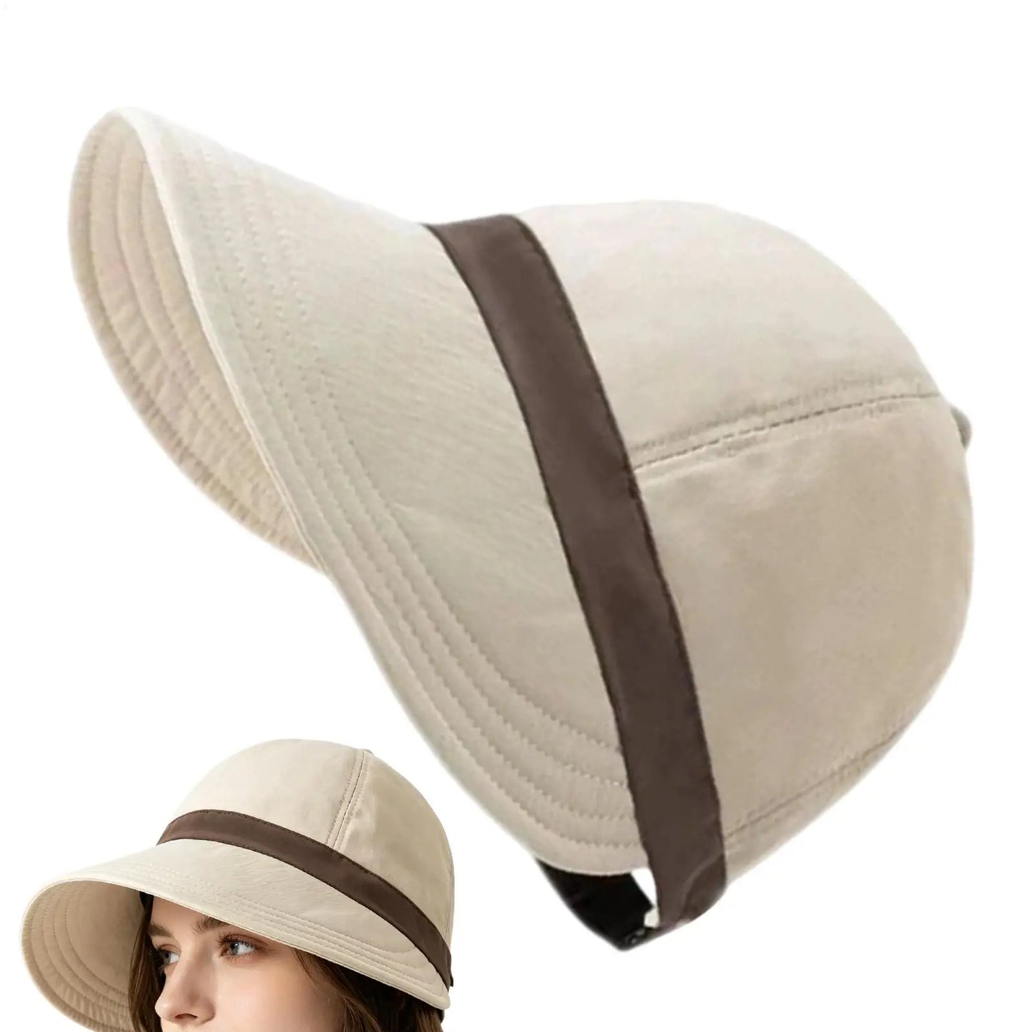 Wide Brim UV Sun Hat for Women – Adjustable Summer Visor Cap