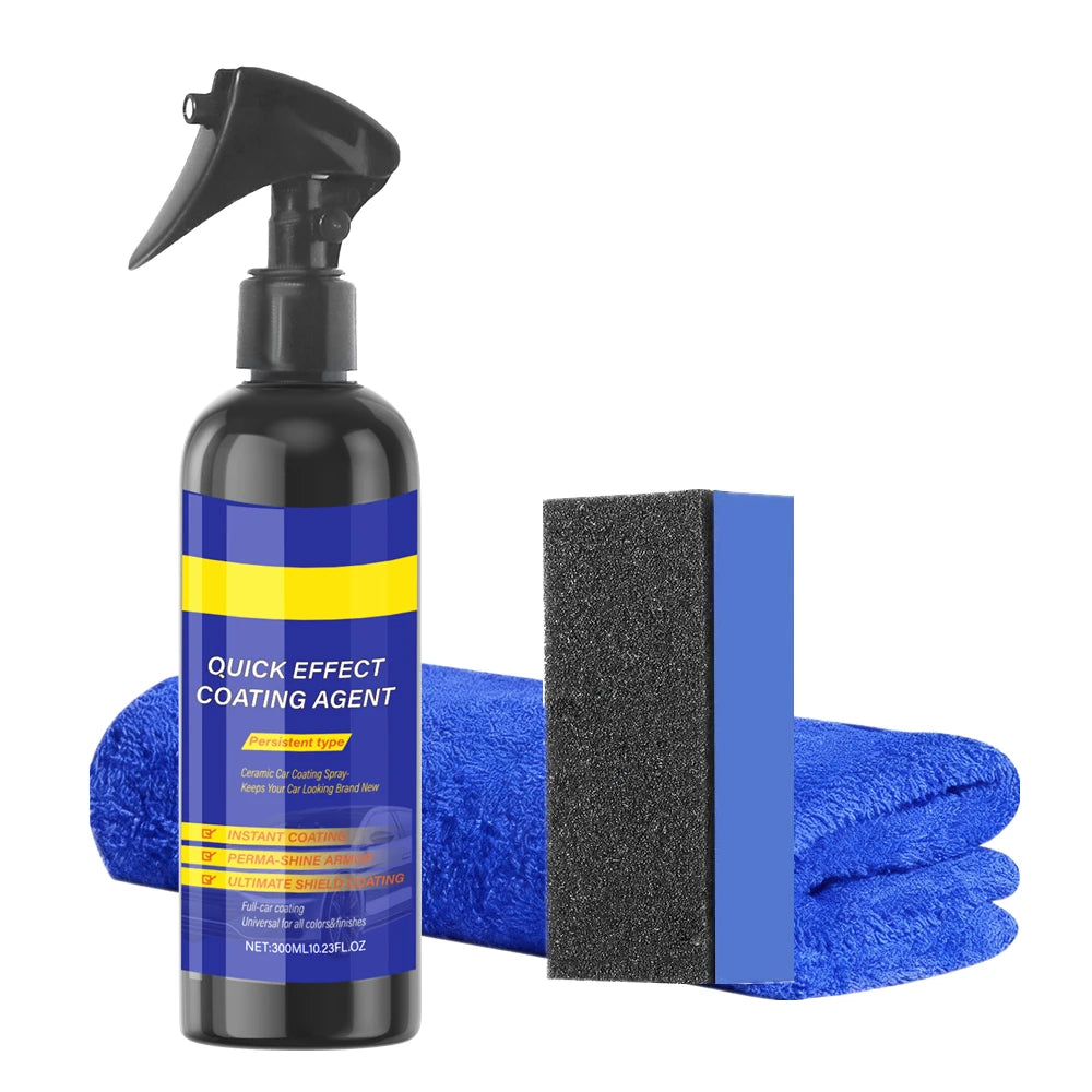 Car Coating Spray Quick Effect Coating Agent Coat Car Wax Car Scratch Wax Coating Spray Oil Film Emulsion Glass Cleaner Peaceful Pleasures Health and Wellness 300ml set
