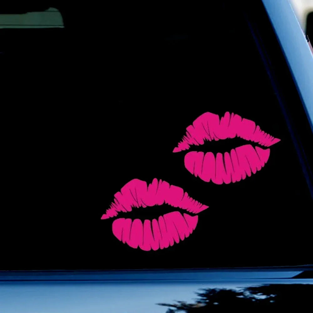 3.8inchx5.5inch Kiss Mark Lips Bumper Sticker Decal for Truck Car, Pink Peaceful Pleasures Health and Wellness Pink