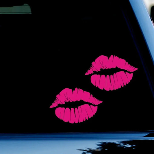 3.8inchx5.5inch Kiss Mark Lips Bumper Sticker Decal for Truck Car, Pink Peaceful Pleasures Health and Wellness Pink