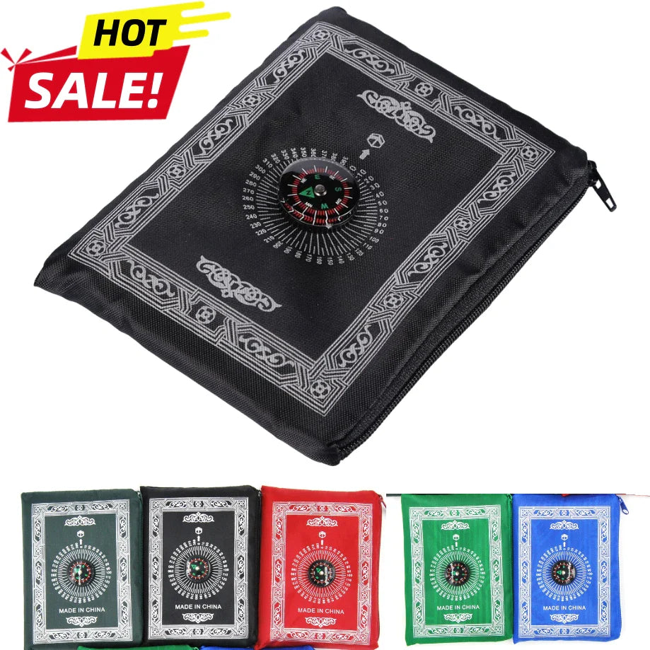 Portable Prayer Rug with Compass & Pouch – 100x60cm Mat