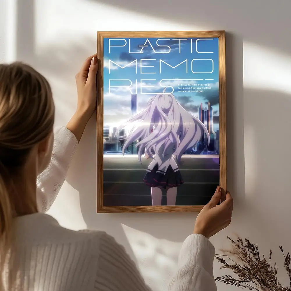 Anime P-Plastic Memories Poster HD Self Adhesive Waterproof Wall Art Ideal for Home Office Dorm Bedroom Great Gift Peaceful Pleasures Health and Wellness White4 40X50cmNoframe