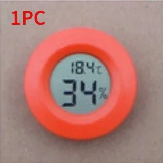 Mini Digital Thermometer Hygrometer – Round LCD Panel Mount Digital Thermometer Hygrometer Peaceful Pleasures Health and Wellness Red