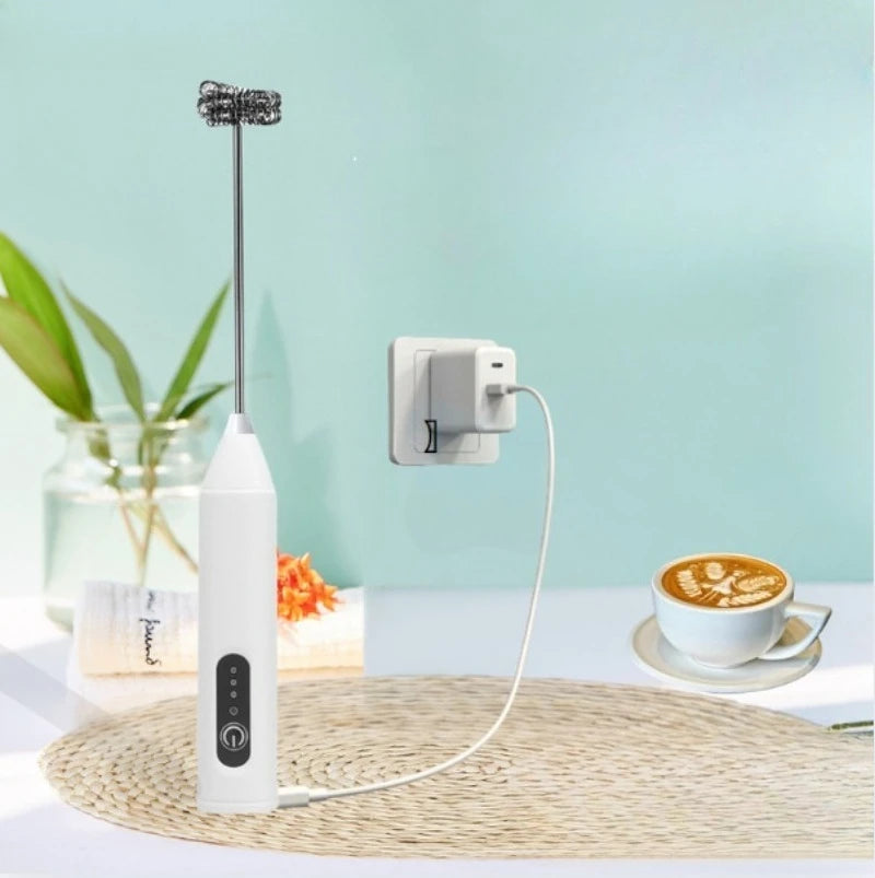 Milk Frothing Pitcher Wireless Stirring Rod Home Coffee Frothing Device Handheld Mixer Charging Milk Frothing Creamer Peaceful Pleasures Health and Wellness