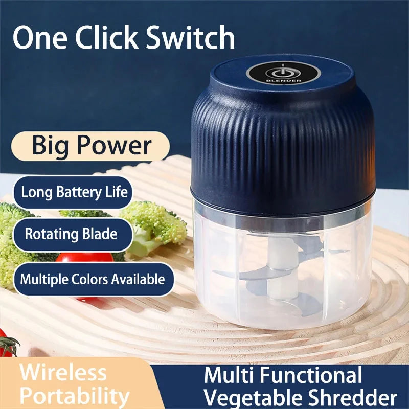 250ml Mini Wireless USB Rechargeable Electric Vegetable Chopper Garlic Crusher Food Chopper for Kitchen Gadgets for Garlic Peaceful Pleasures Health and Wellness