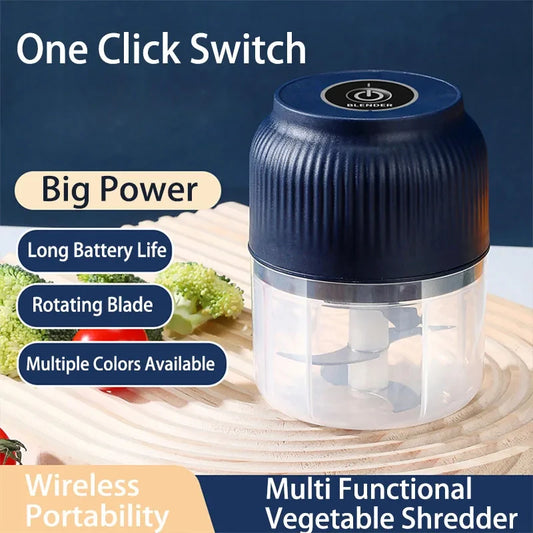250ml Mini Wireless USB Rechargeable Electric Vegetable Chopper Garlic Crusher Food Chopper for Kitchen Gadgets for Garlic Peaceful Pleasures Health and Wellness