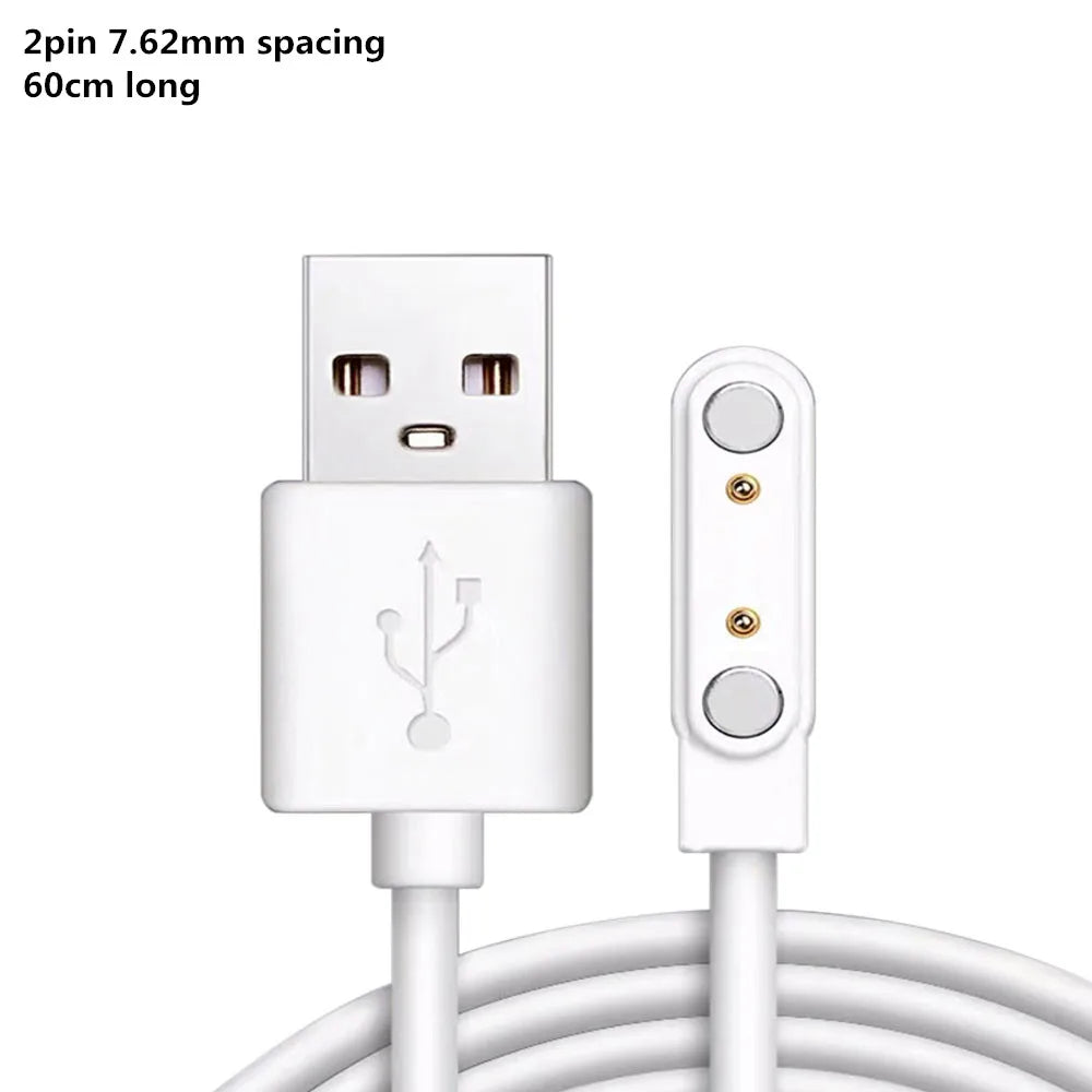 2/4Pin Magnetic Charging Cable 2.84/4.0/7.62mm Spacing Charging Cable For Smart Watch Wristwatch Juicer USB Power Charger Peaceful Pleasures Health and Wellness 3