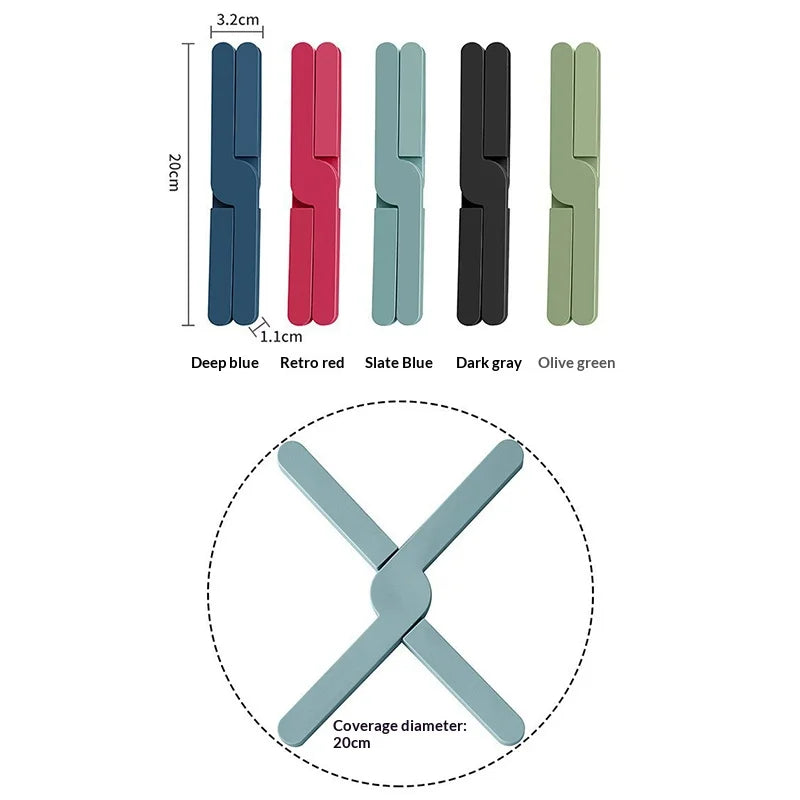 X-Shaped Folding Trivet Mat – Heat Resistant Non-Slip Pot Holder Kitchen Trivet Mat Peaceful Pleasures Health and Wellness Color random L