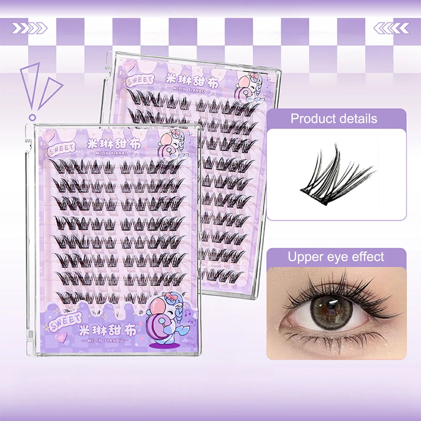 Glue-Free Cluster False Eyelashes | Wispy Natural Lash Extensions