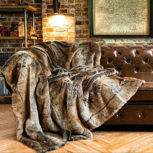 Battilo Faux Fur Blanket Luxury Fluffy Plaid Throw Blanket Winter Thick Warm Sofa Blanket Plush Fur Throws for Bed Bedroom Decor Peaceful Pleasures Health and Wellness