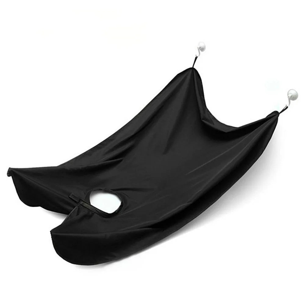 Men's Beard Shaving Bib - Clean Cape for Shaving and Grooming - Ideal for Care and Hygiene Peaceful Pleasures Health and Wellness black