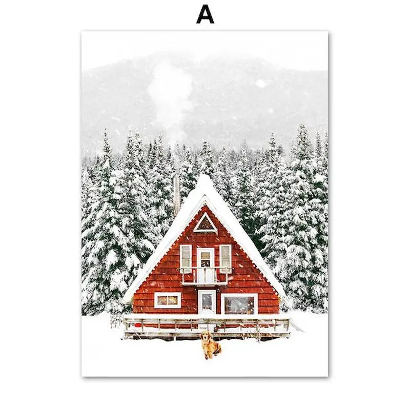 GATYZTORY 40×50cm Red House Winter Landscape Paint by Numbers Kit