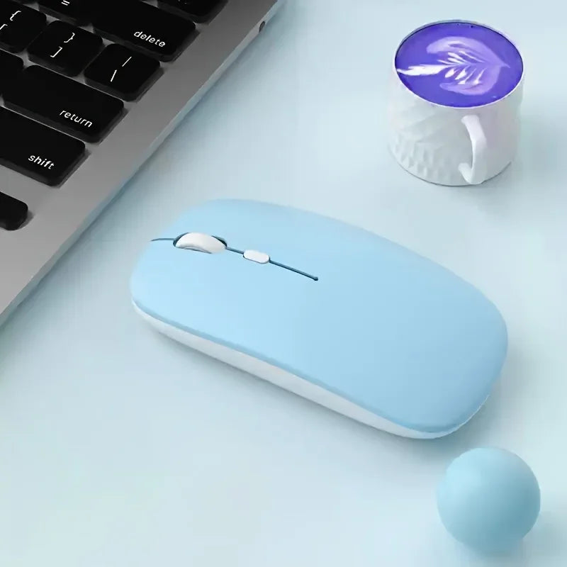 Wireless Mouse Bluetooth-compatible Mouse Ergonomic Mouse Suitable For Laptops Ipads Tablets Laptops Mobile Phone Mice Peaceful Pleasures Health and Wellness Matte-Blue