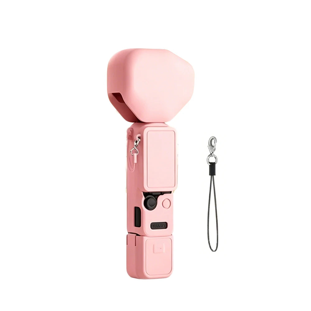 For DJI Pocket 4 Pro Silicone Case Hollow Heat Dissipation Anti-Fall Full Protection Skin-Friendly Anti-Fingerprint Precision Peaceful Pleasures Health and Wellness pink